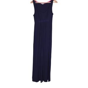 Boden | Navy Blue Gathered Waist Stretch Sleeveless Preppy Midi Maxi Dress Tall